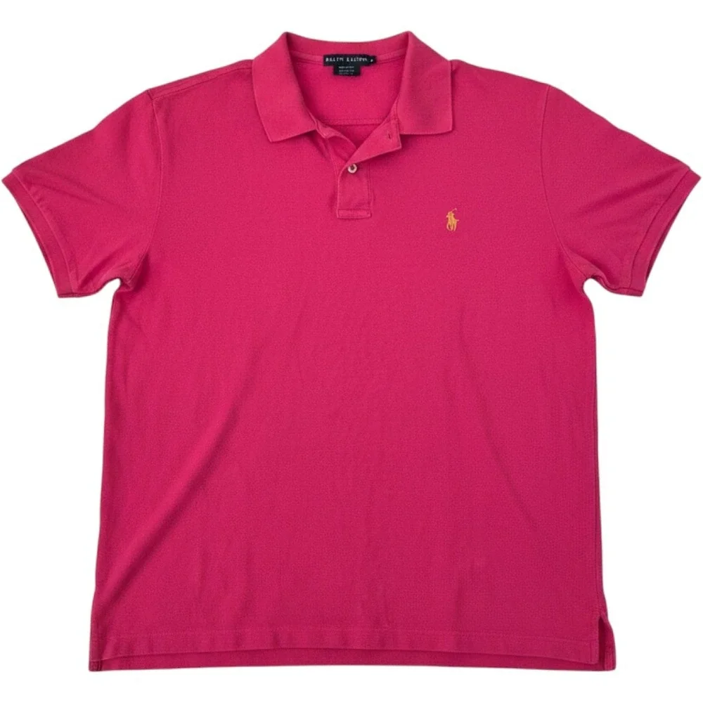 Ralph Lauren Classic Fit Pink Cotton Short Sleeve Polo Shirt XL PLEASE READ